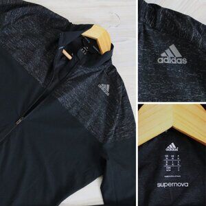 adidas SuperNova Black Jacket Men's M Running Activewear Lightweight Full Zip